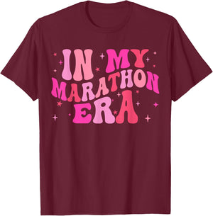 In My Marathon Era Running Lover Runner Squad Women Girls T-Shirt - T-Shirt | Maroon