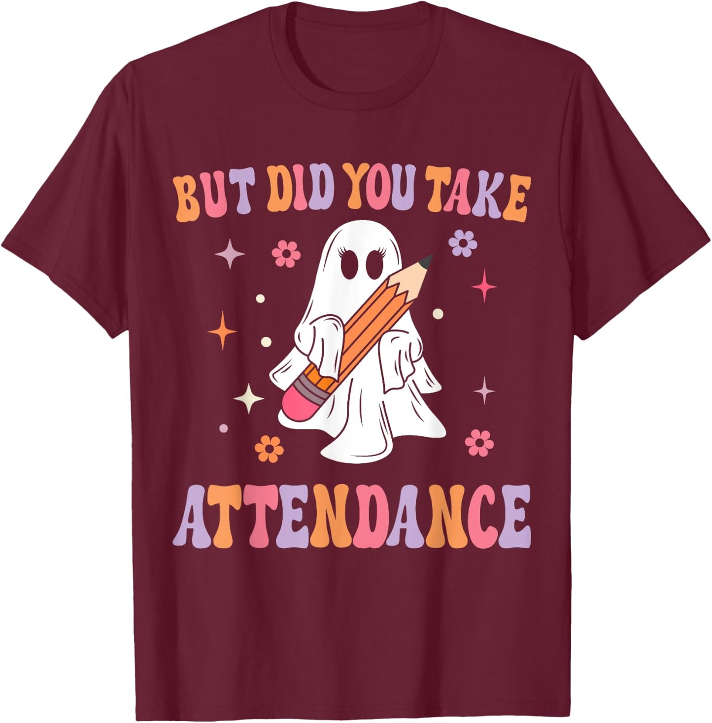 School Attendance Clerk Halloween Fun School Admin Secretary T-Shirt - T-Shirt | Maroon