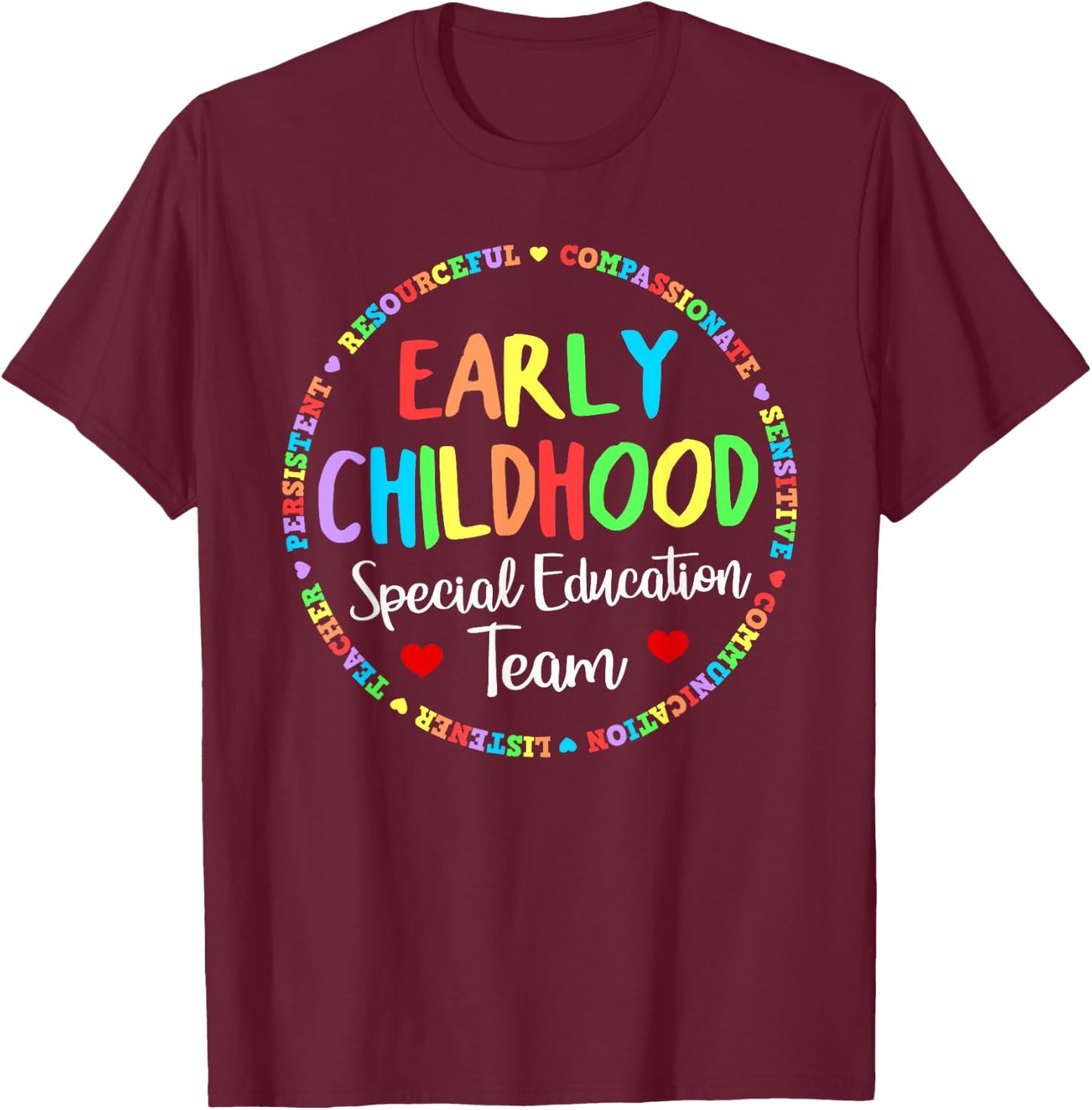 ECSE Early Childhood Education Special Education School T-Shirt - T-Shirt | Maroon
