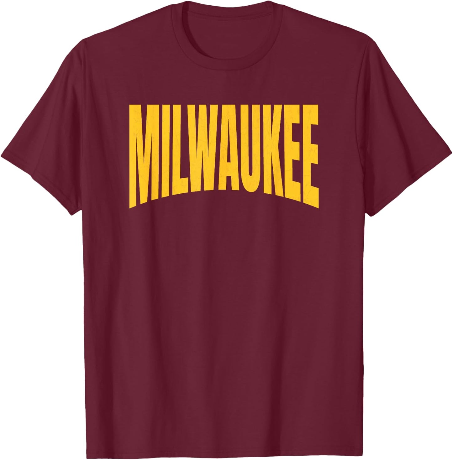 Basic Milwaukee Yellow Blue Traditional Milwaukee Classic T-Shirt - T-Shirt | Maroon