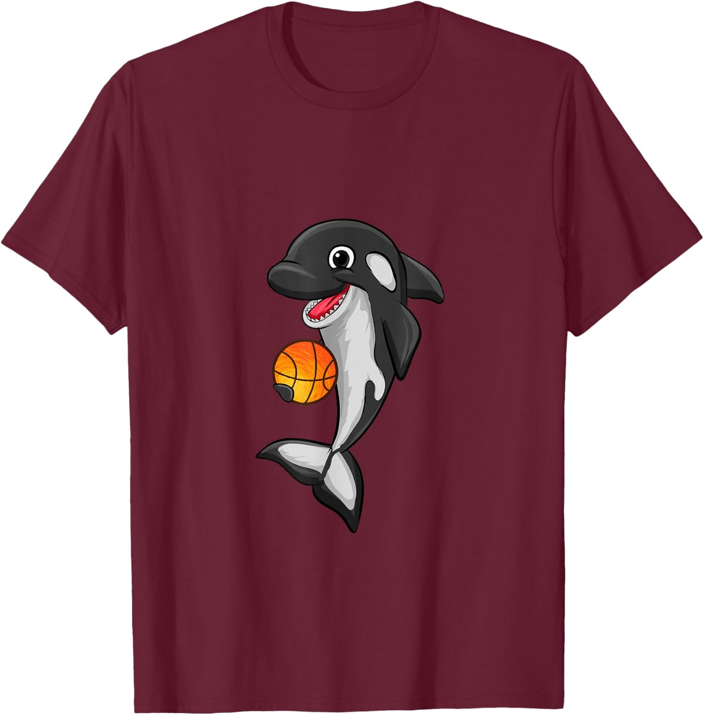 Basketball Love Killer Whale Orca Lover Animal Funny T-Shirt - T-Shirt | Maroon