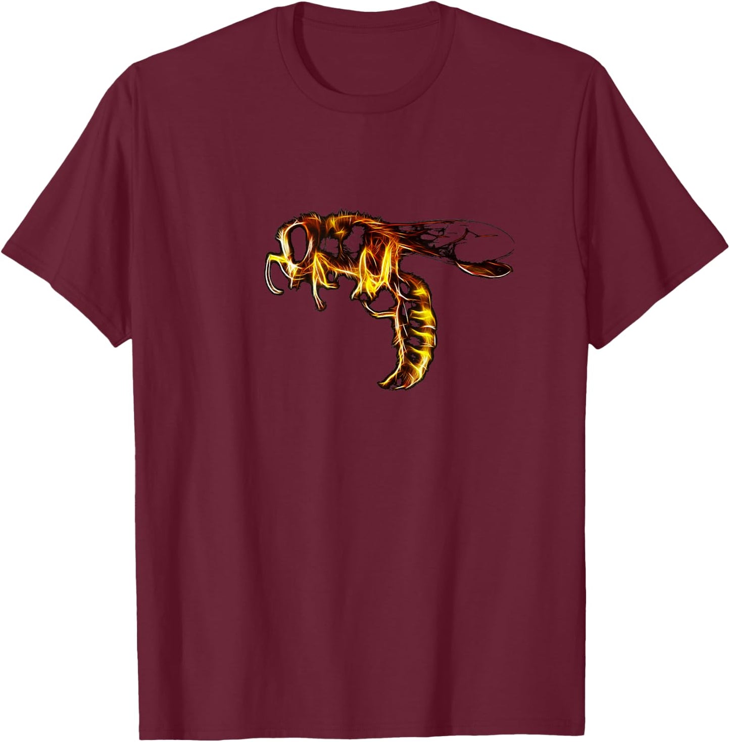 Abstract Yellow-Jacket Hornet Wasp T-Shirt - T-Shirt | Maroon