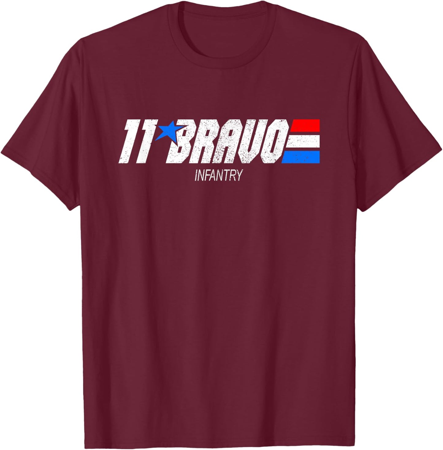 11-Bravo Infantry Vintage MOS T-Shirt - T-Shirt | Maroon