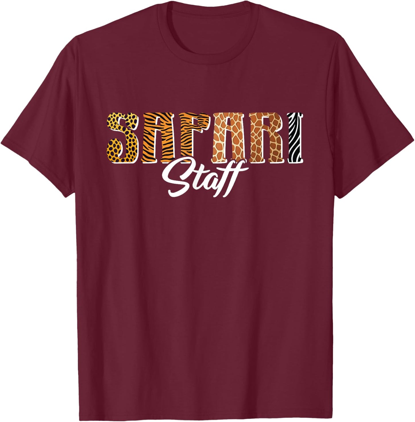Safari Staff Wild Zoo Jungle Animal Birthday Matching Family T-Shirt - T-Shirt | Maroon