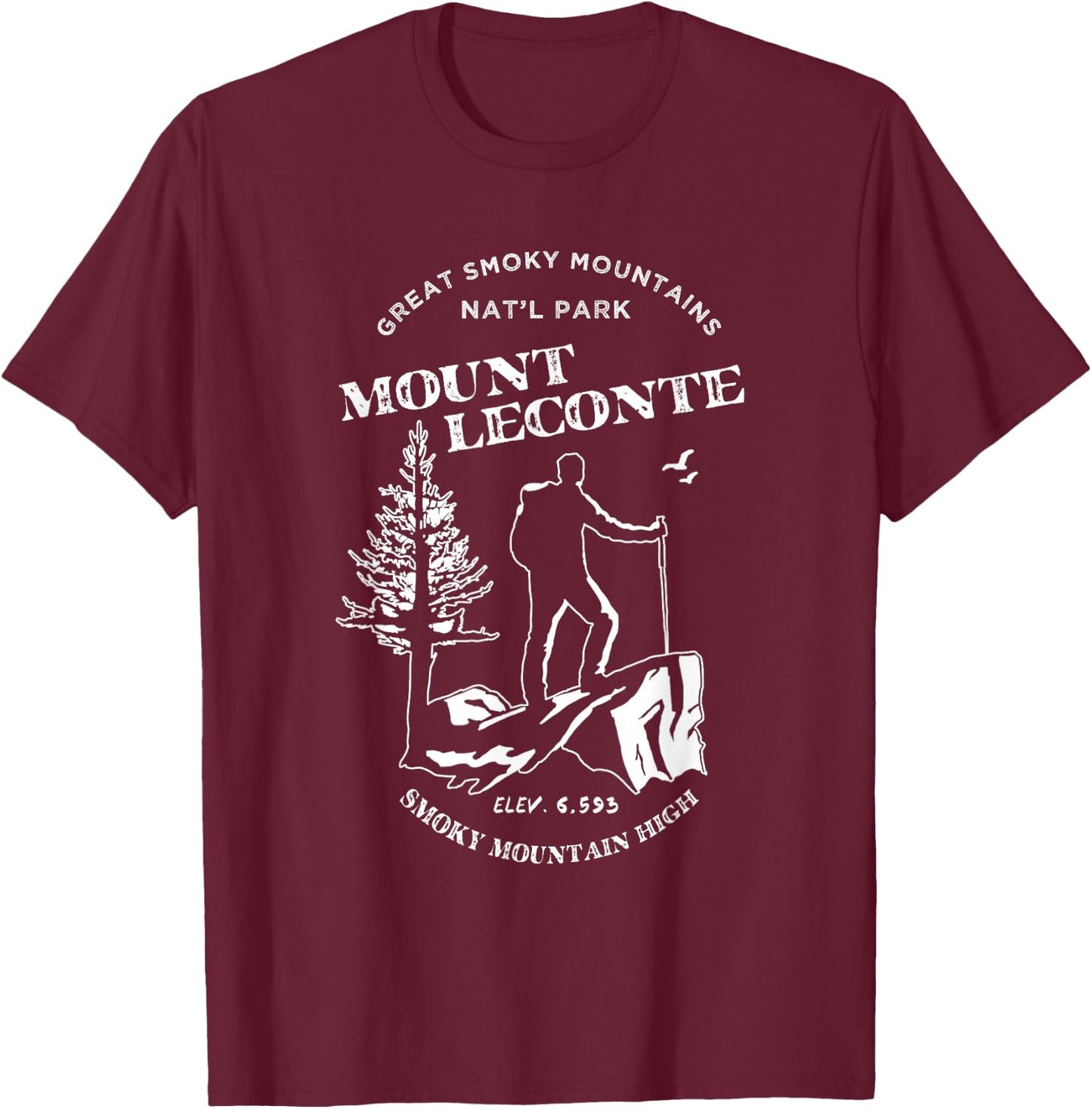 Mt. Leconte Shirt - Great Smoky Mountains T-Shirt - T-Shirt | Maroon