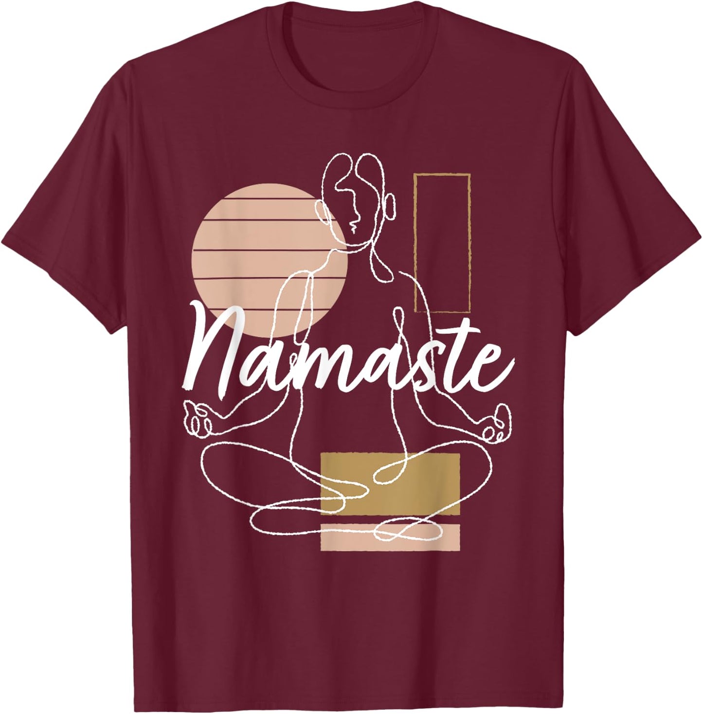 Namaste Girl Yoga Woman Yoga Meditation Yoga T-Shirt - T-Shirt | Maroon