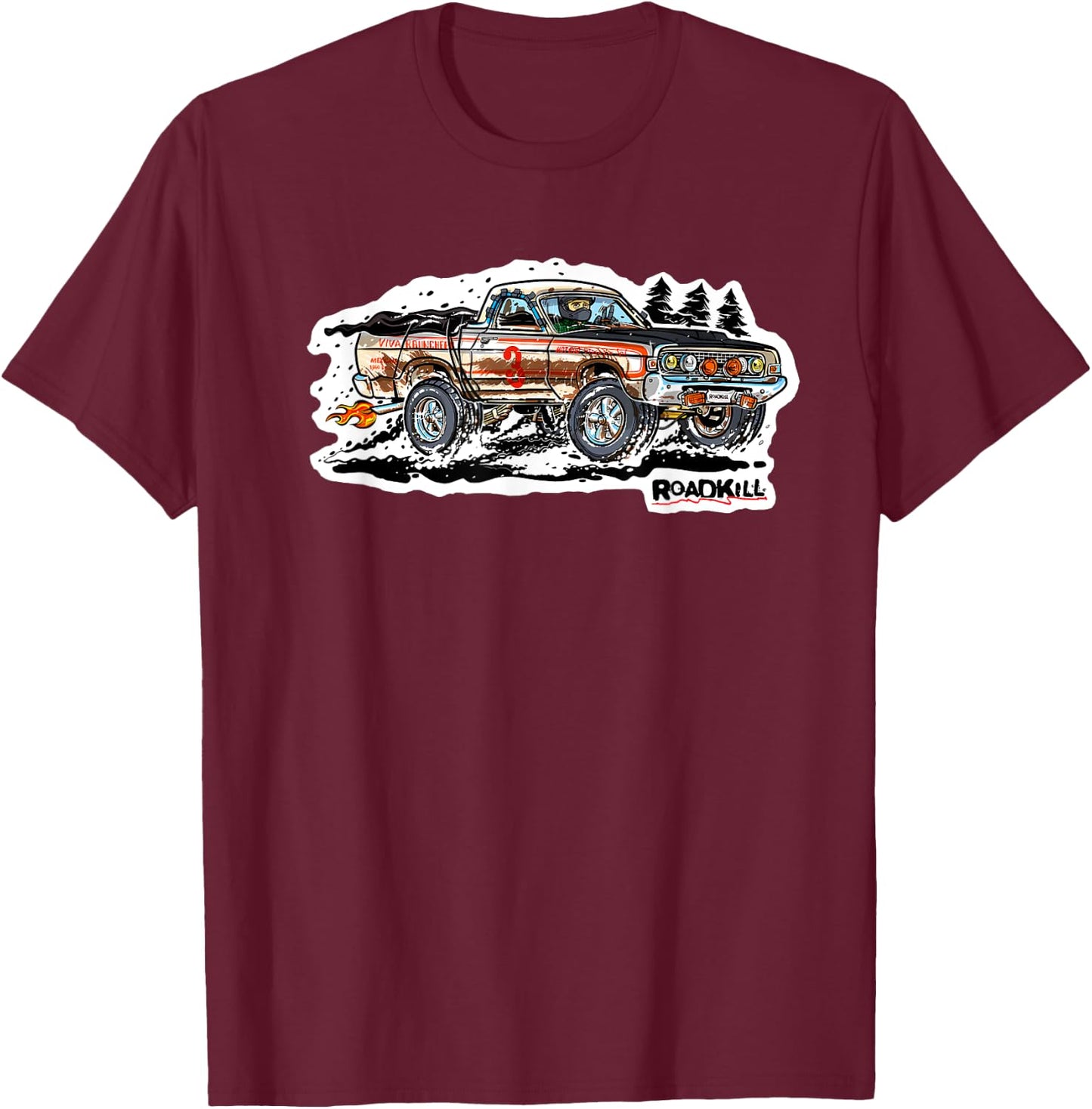 Motortrend Roadkill Raunchero , Small, Black T-Shirt - T-Shirt | Maroon