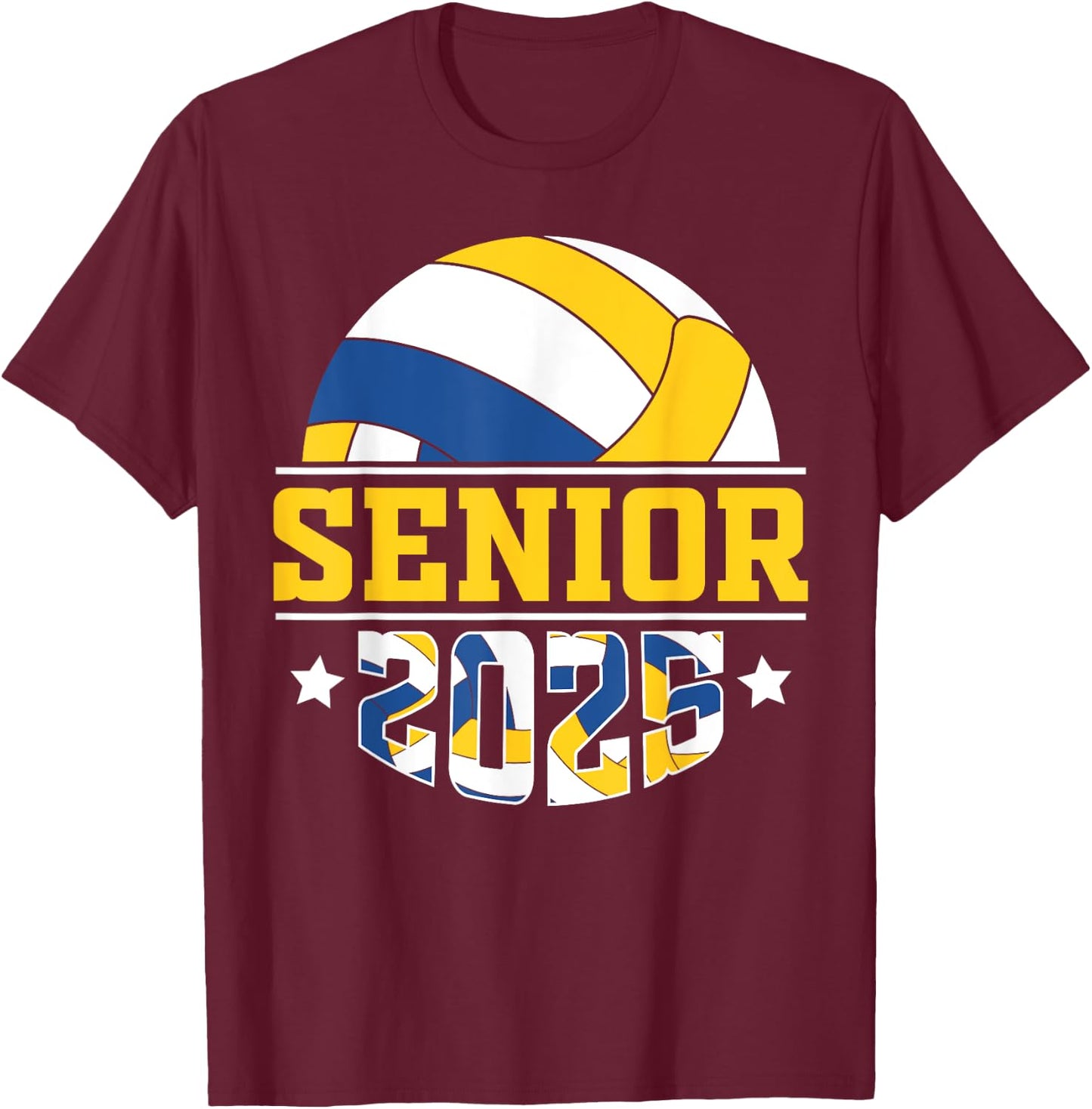 Volleyball senior 2025 senior year class of 25 graduation T-Shirt - T-Shirt | Maroon