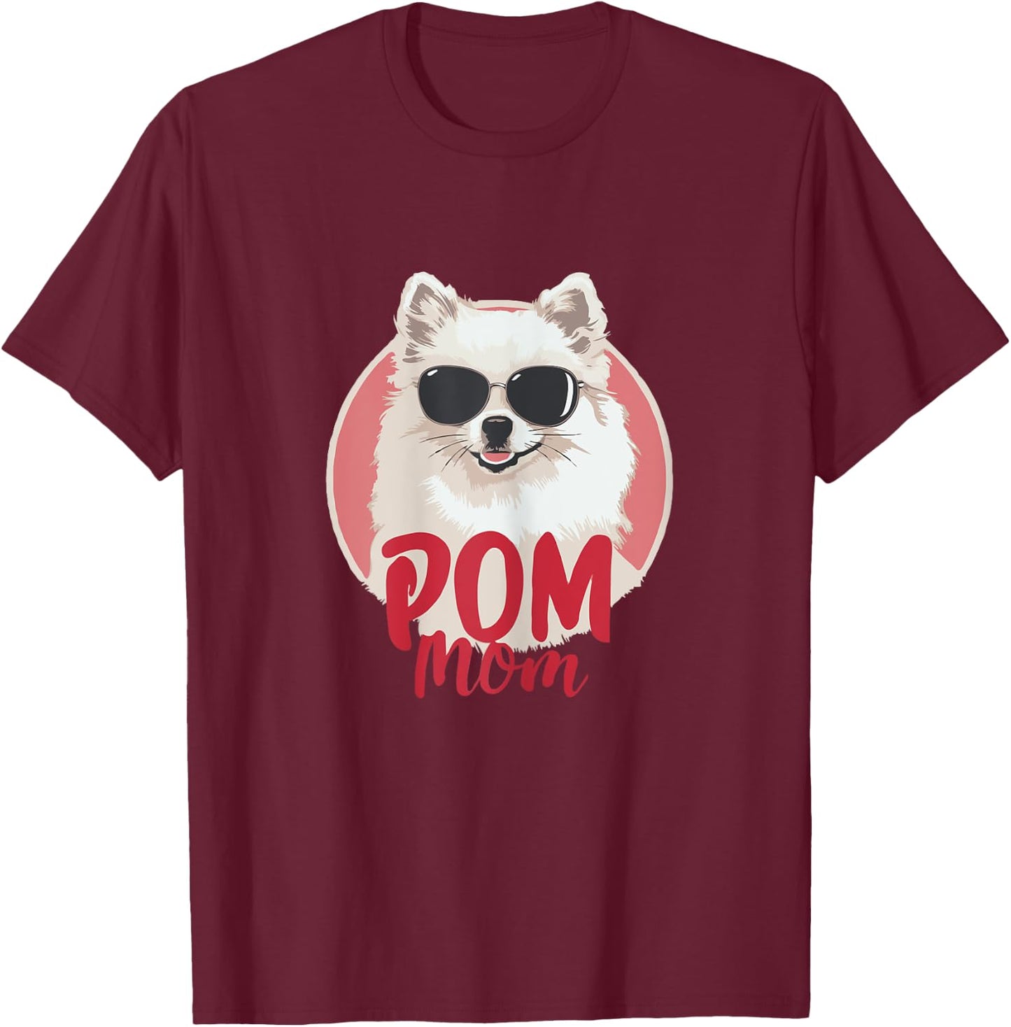 POM MOM | Dog owner Pomeranian gift dogs funny T-Shirt - T-Shirt | Maroon