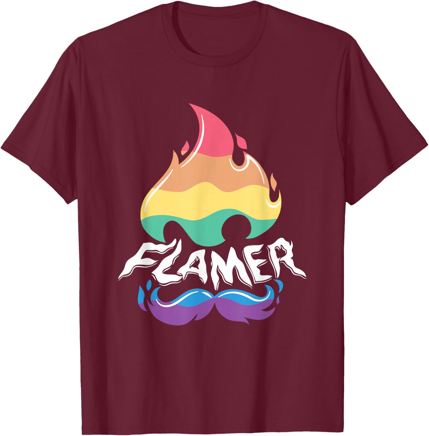 Flamer for Funny Gay T-Shirt - T-Shirt | Maroon