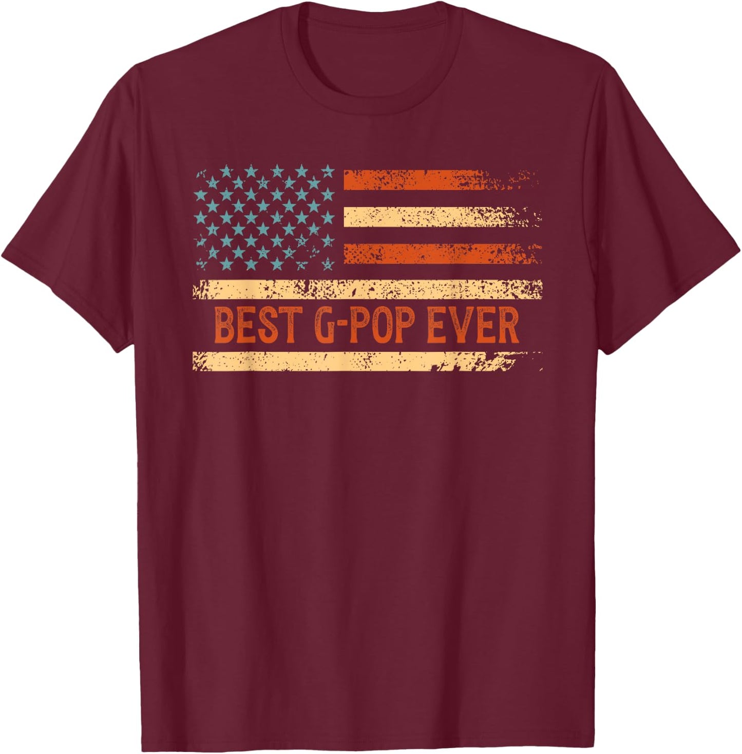 Best G-Pop Grandpa - Men's Black Flag Father's Day - Small - - Short Sleeve T-Shirt - T-Shirt | Maroon