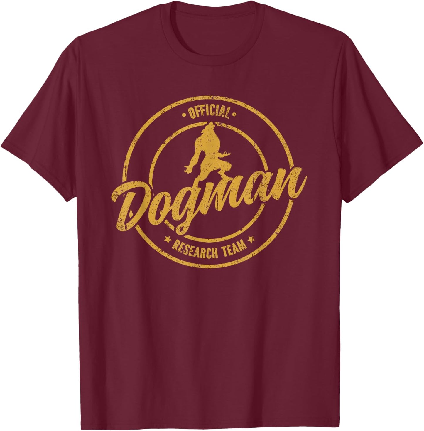 Michigan Dogman Cryptid Society Werewolf Monster T-Shirt - T-Shirt | Maroon