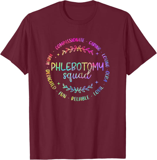 Phlebotomy Squad Phlebotomist Tie Dye Design For Nurse T-Shirt - T-Shirt | Maroon