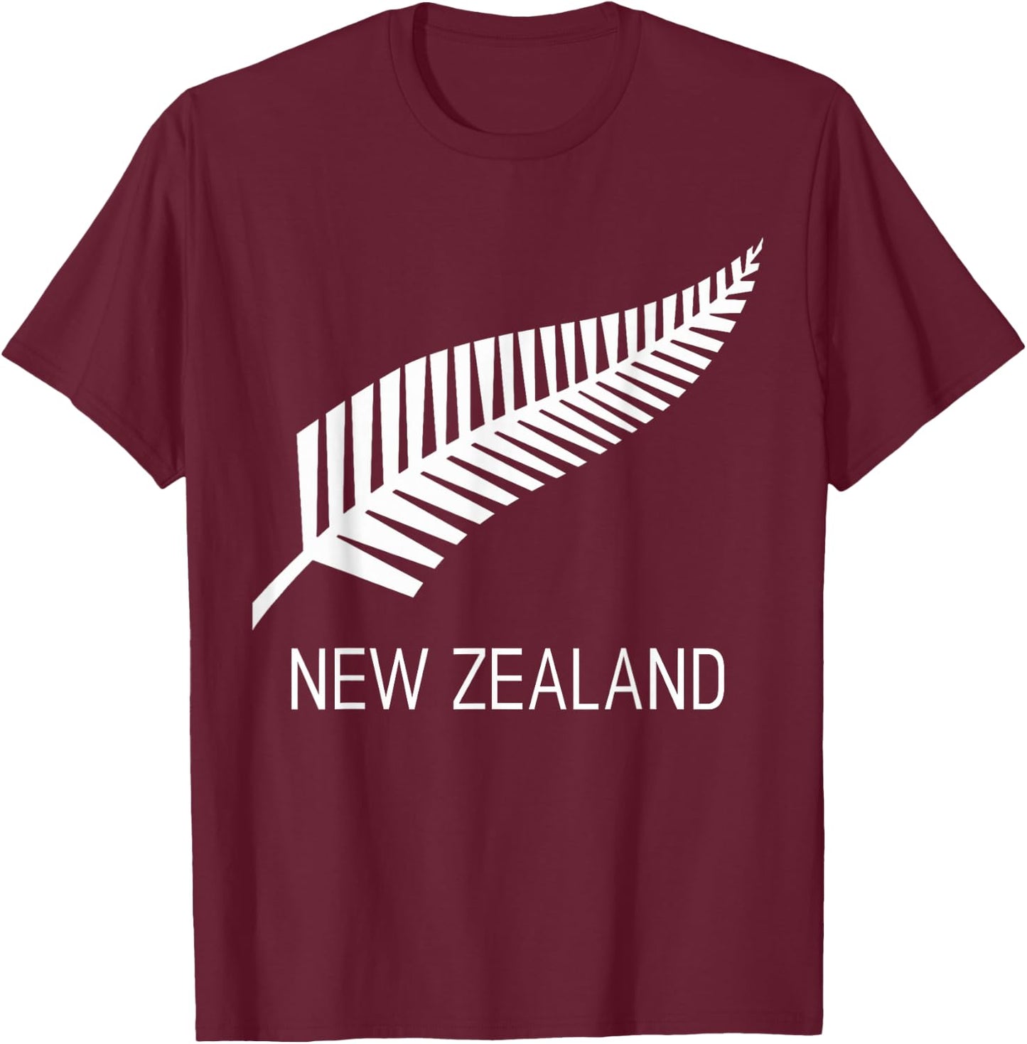 Black New Zealand Fern Shirt Black Proud Kiwi NZ Rugby T-Shirt - T-Shirt | Maroon