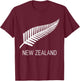 Black New Zealand Fern Shirt Black Proud Kiwi NZ Rugby T-Shirt - T-Shirt | Maroon