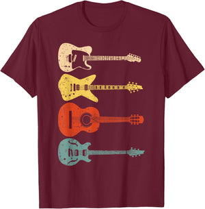 Cool Guitar Players Art Men Women Vintage Acoustic Guitarist T-Shirt - T-Shirt | Maroon