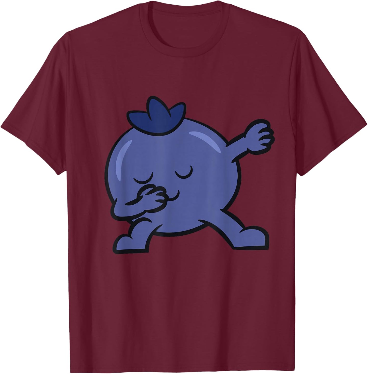 Dabbing Blueberry Cute Fruit Kawaii Blueberry Dabbing T-Shirt - T-Shirt | Maroon