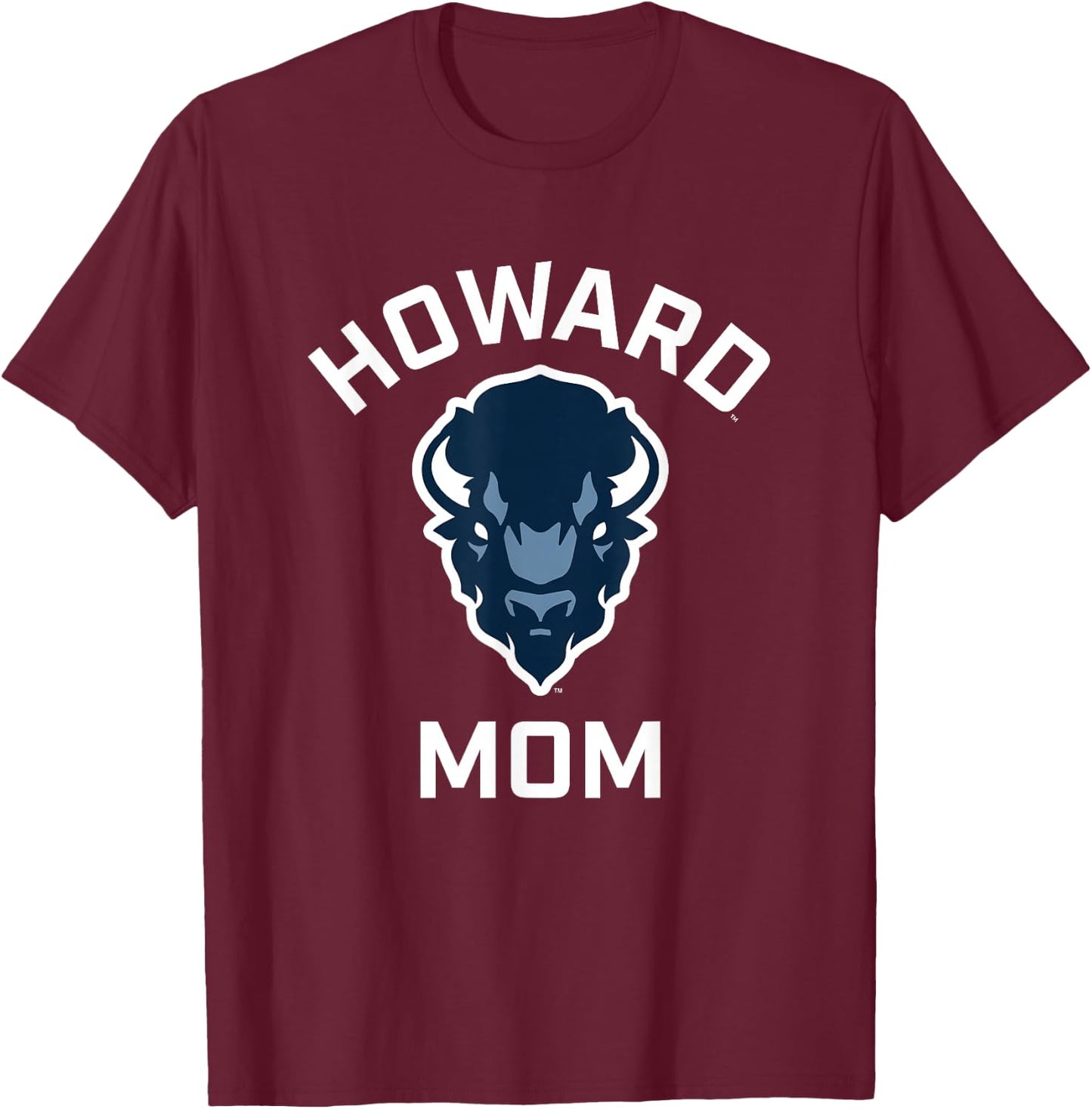 Howard University Bison Arched Mom T-Shirt - T-Shirt | Maroon