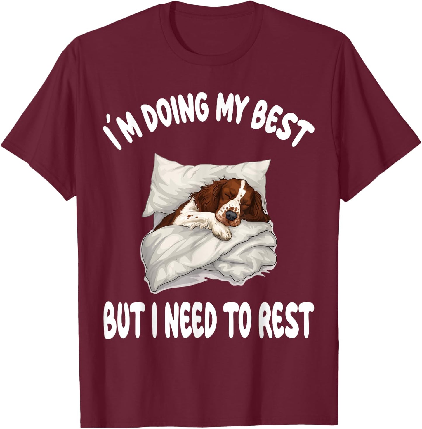 English Springer Spaniel Official Sleepshirt Pajamas T-Shirt - T-Shirt | Maroon