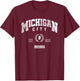 Michigan City IN | Indiana Throwback Sports T-Shirt - T-Shirt | Maroon
