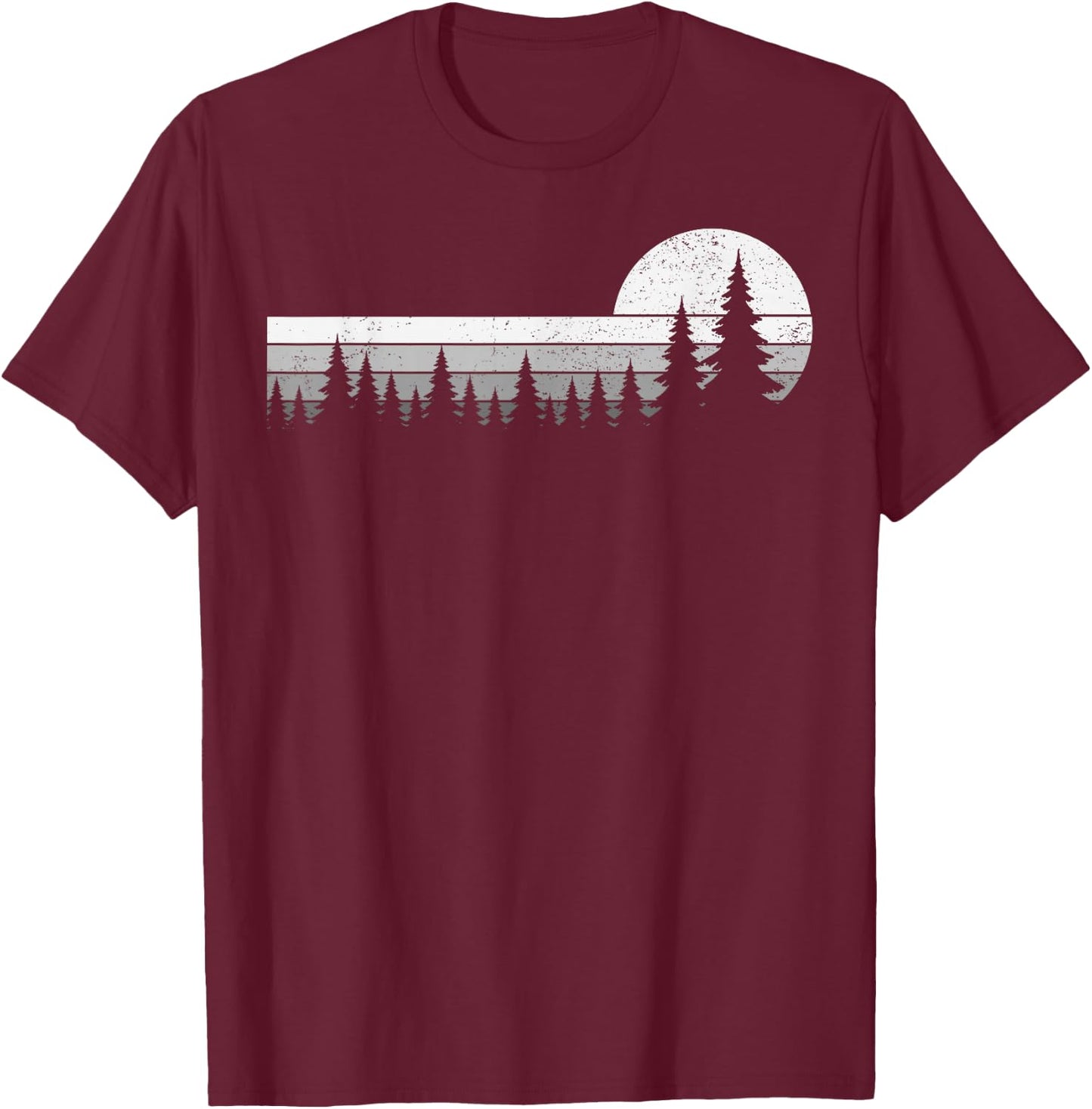 Trees Wildlife Nature Vintage Forest T-Shirt - T-Shirt | Maroon