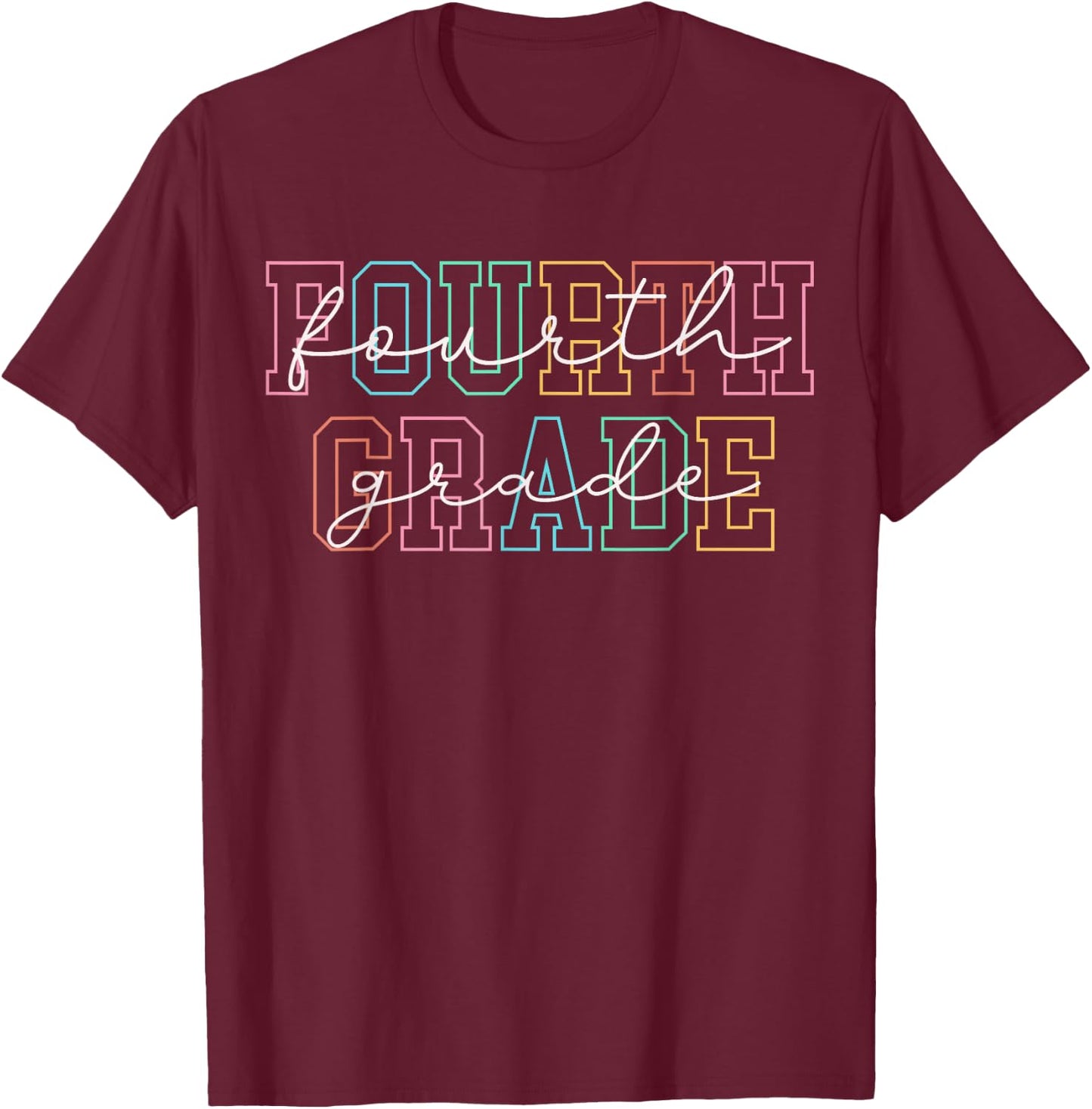 Fourth Grade Teacher Girls Boys Back To School 4th Grade T-Shirt - T-Shirt | Maroon