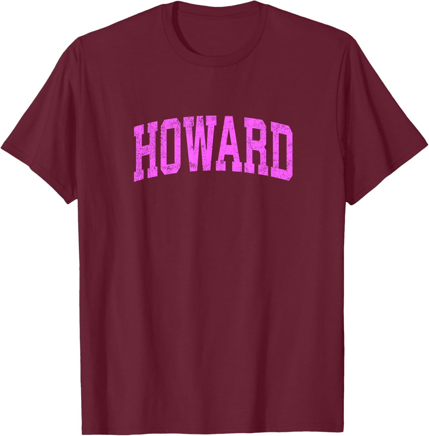 Howard Wisconsin WI Vintage Athletic Sports Pink Design T-Shirt - T-Shirt | Maroon