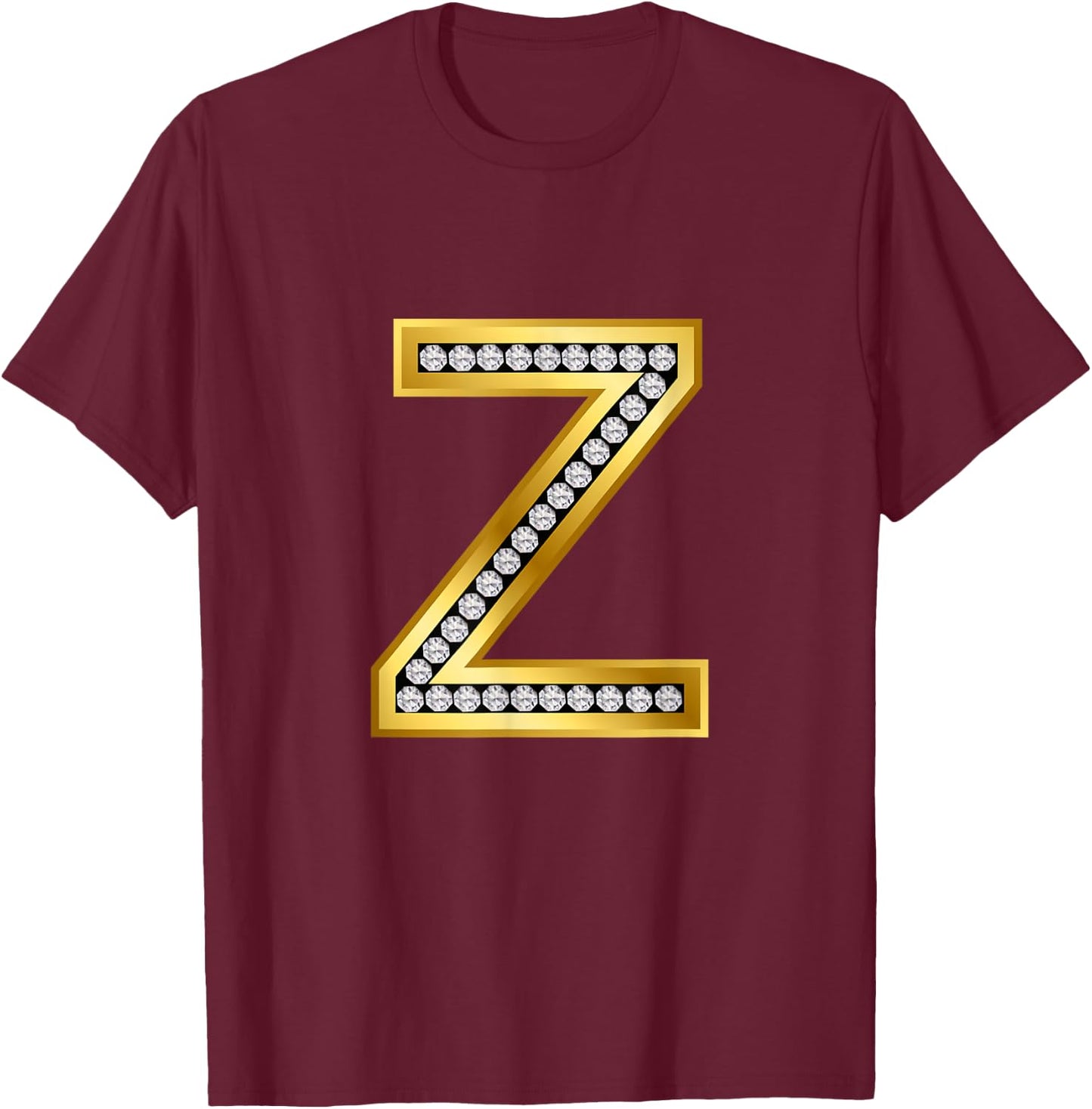 Cool Z Alphabet Cute Initial Monogram Letter Z Graphic T-Shirt - T-Shirt | Maroon