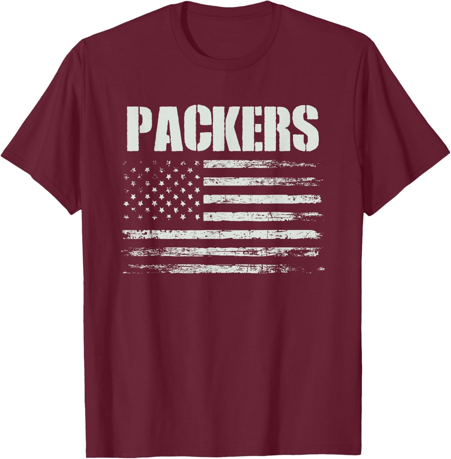 Packers USA Flag Colquitt County High School Pride T-Shirt - T-Shirt | Maroon