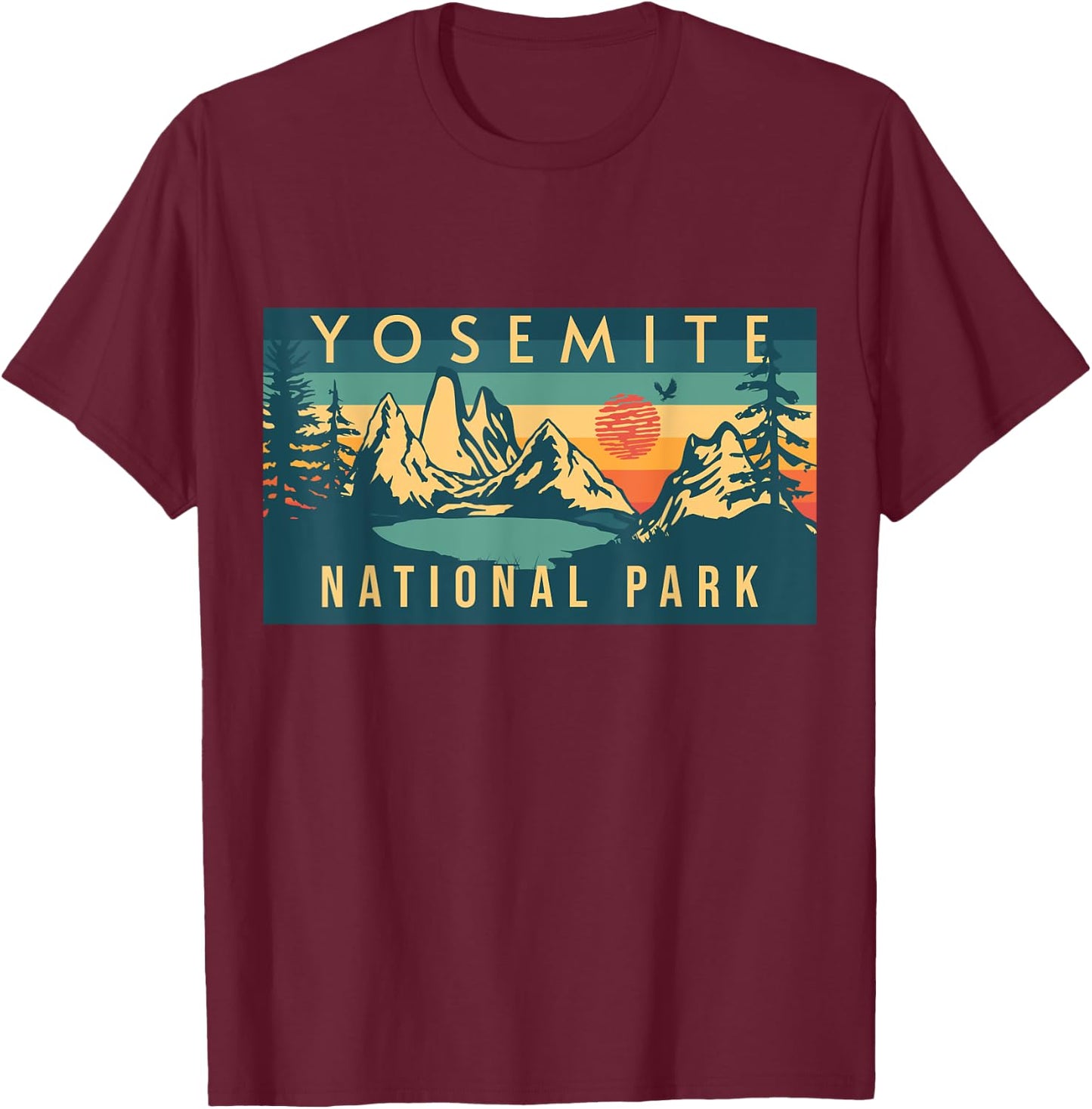 Yosemite National Park T-Shirt - T-Shirt | Maroon