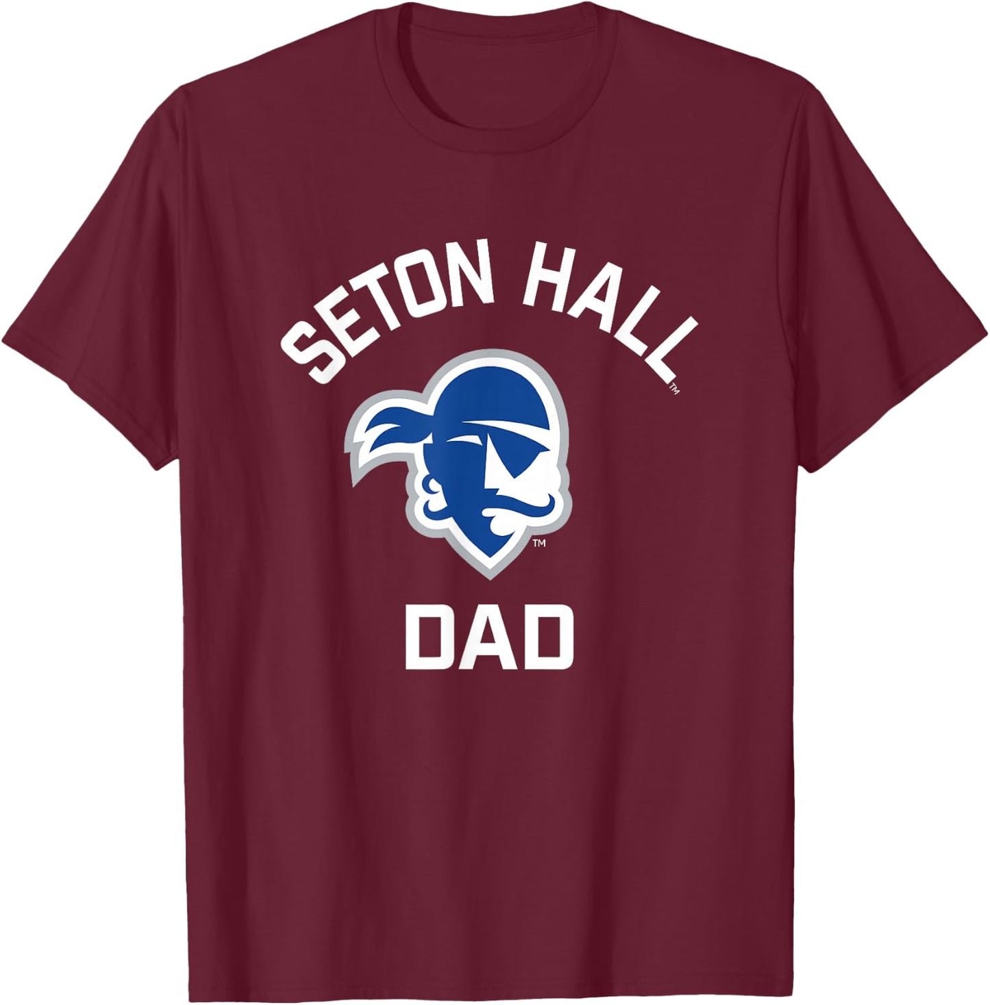 Seton Hall University SHU Pirates Arched Dad T-Shirt - T-Shirt | Maroon