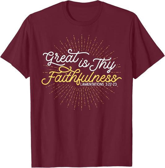 Great Is Thy Faithfulness T-Shirt - T-Shirt | Maroon