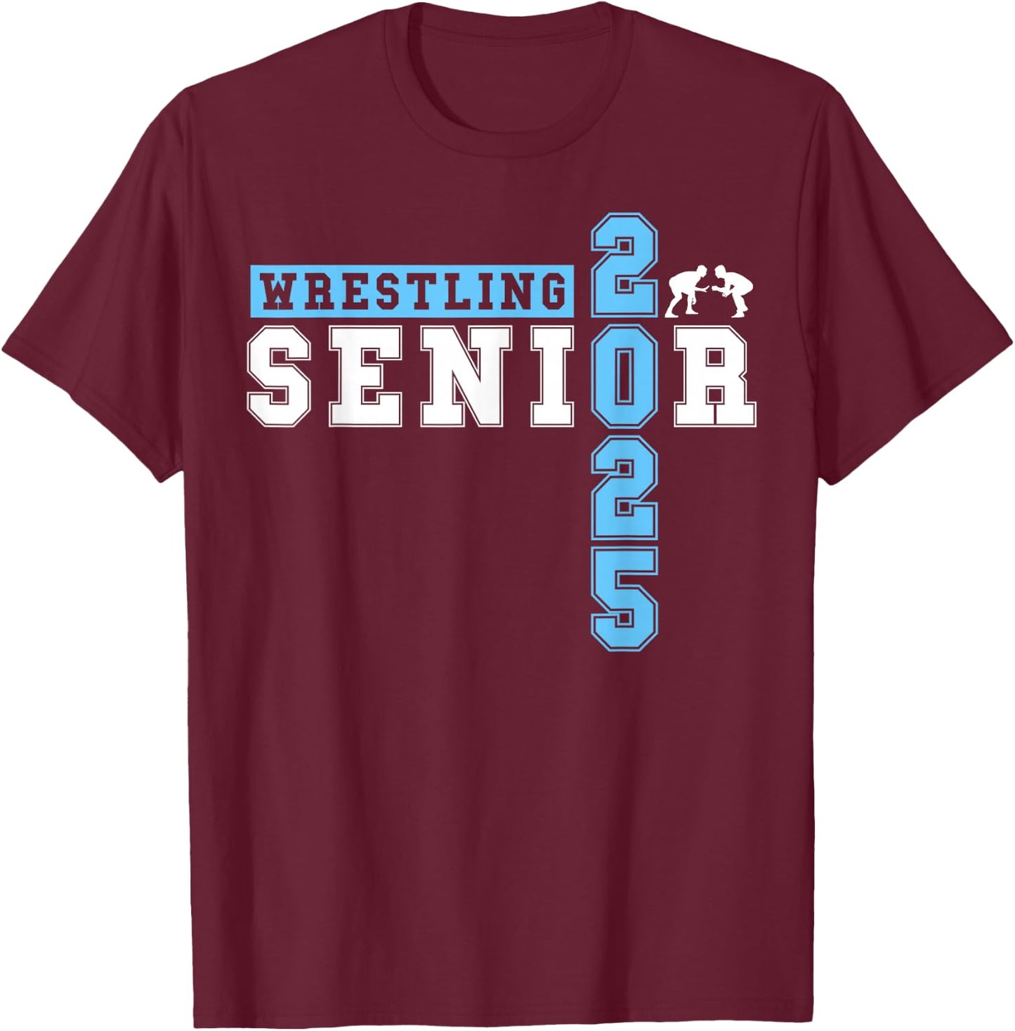 Wrestling Senior Night Wrestling Senior 2025 Graduation 39 T-Shirt - T-Shirt | Maroon