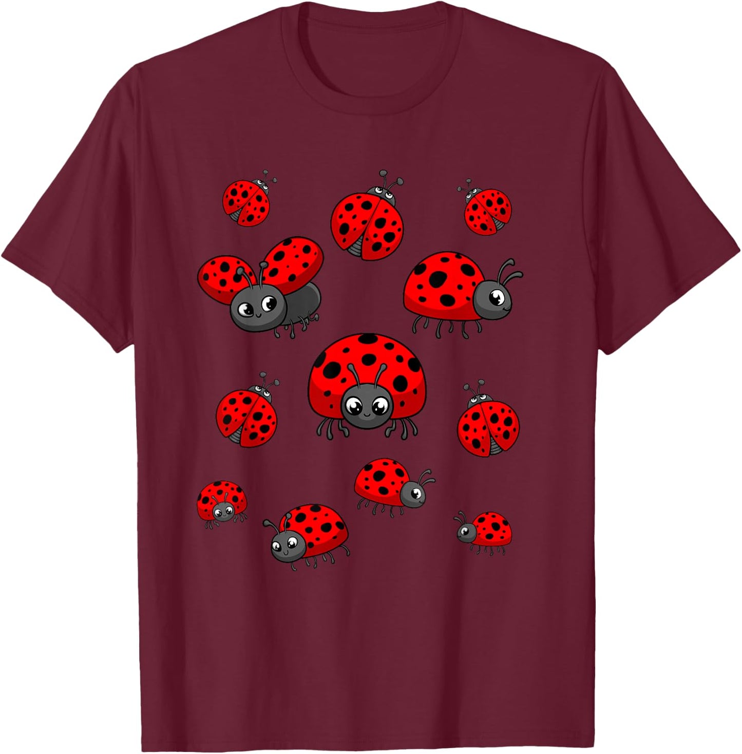 Ladybugs Art For Boy Girl Kid Toddler Insect Ladybug Lover T-Shirt - T-Shirt | Maroon
