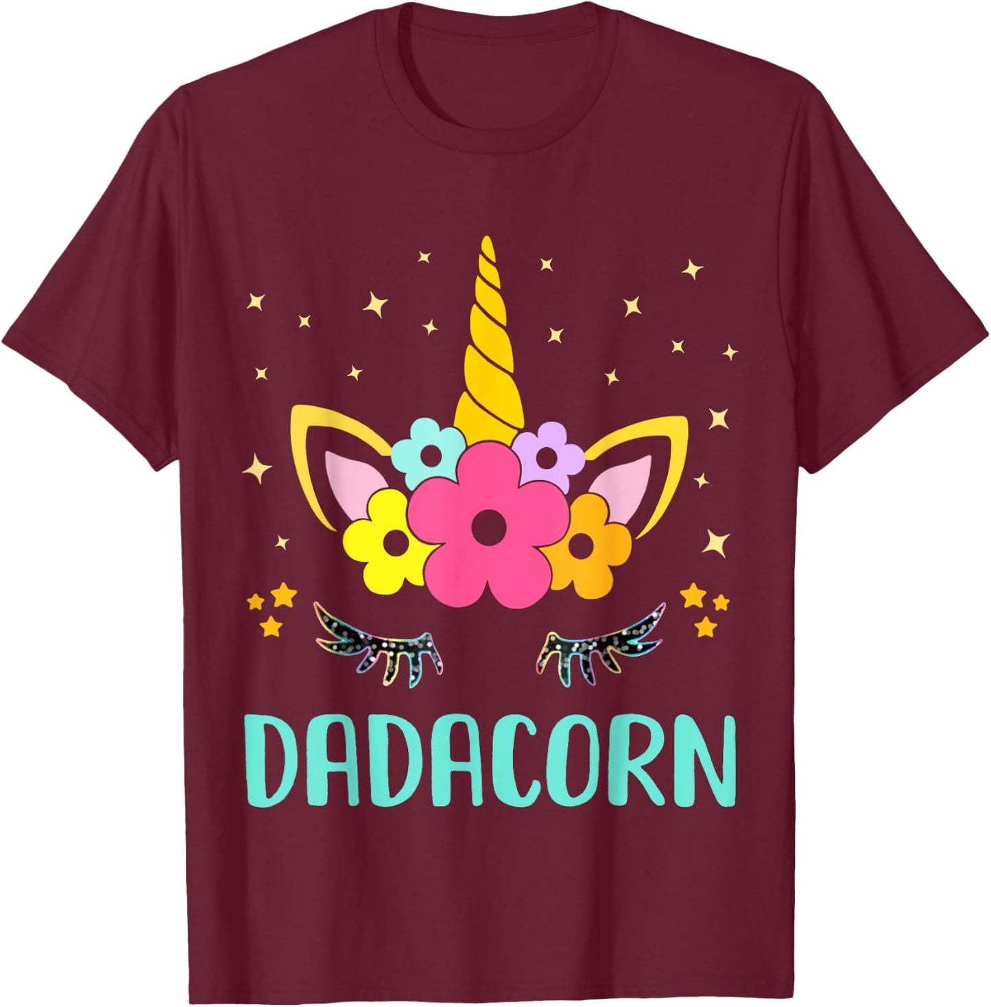 Dadacorn Dadicorn Daddycorn Unicorn Dad kids Fathers Day T-Shirt - T-Shirt | Maroon