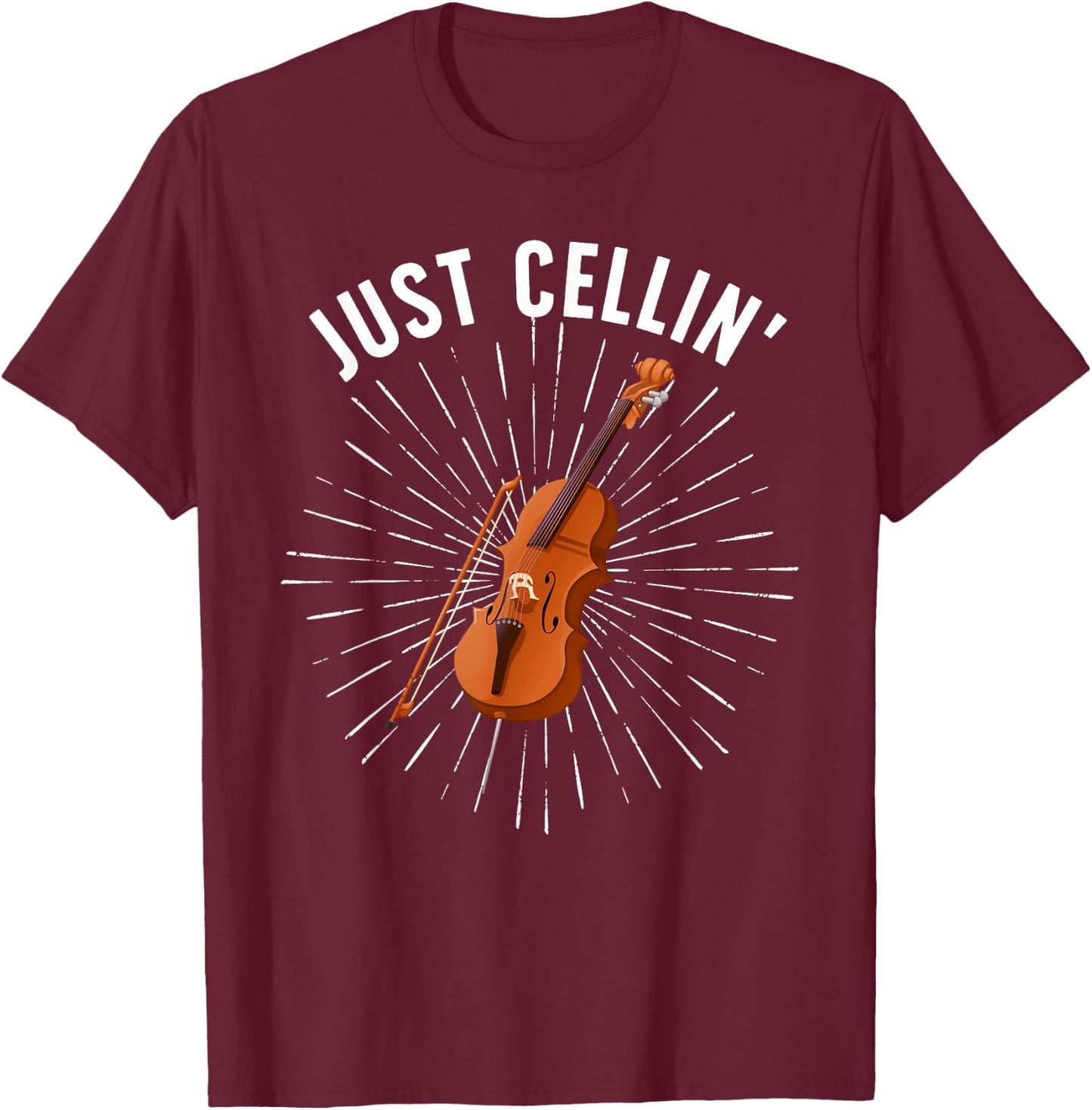 Funny Cello Women Musical Cello Player Just Cellin' T-Shirt - T-Shirt | Maroon
