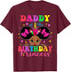 Daddy of The Birthday Girl Princess Afro Melanin Unicorn T-Shirt - T-Shirt | Maroon