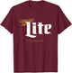 Miller Lite A Fine Pilsner Vintage Gold Beer Label T-Shirt - T-Shirt | Maroon