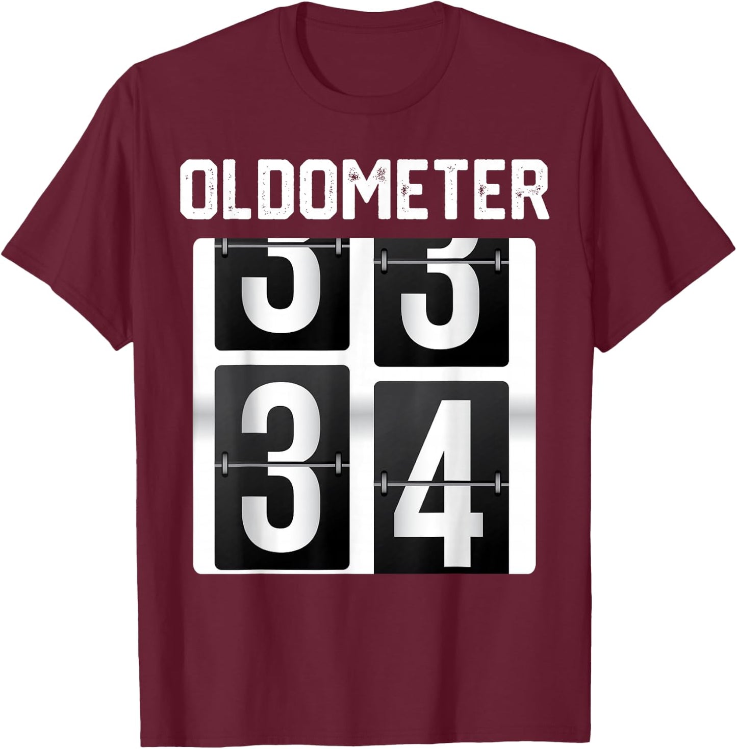 Oldometer 34 years old funny 34th Birthday Party Bday T-Shirt - T-Shirt | Maroon