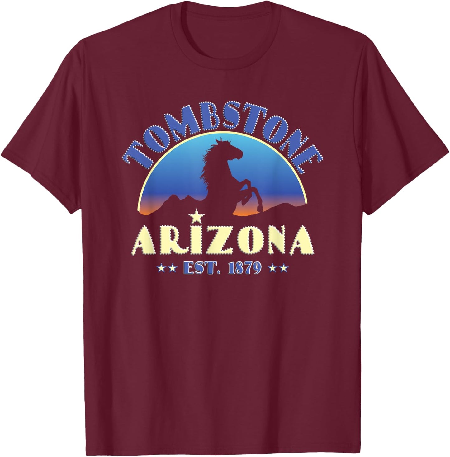 Tombstone, Arizona AZ Wild Horse T-Shirt - T-Shirt | Maroon