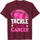 Football Breast Cancer Awareness Tackle Pink Ribbon Boy Kids T-Shirt - T-Shirt | Maroon