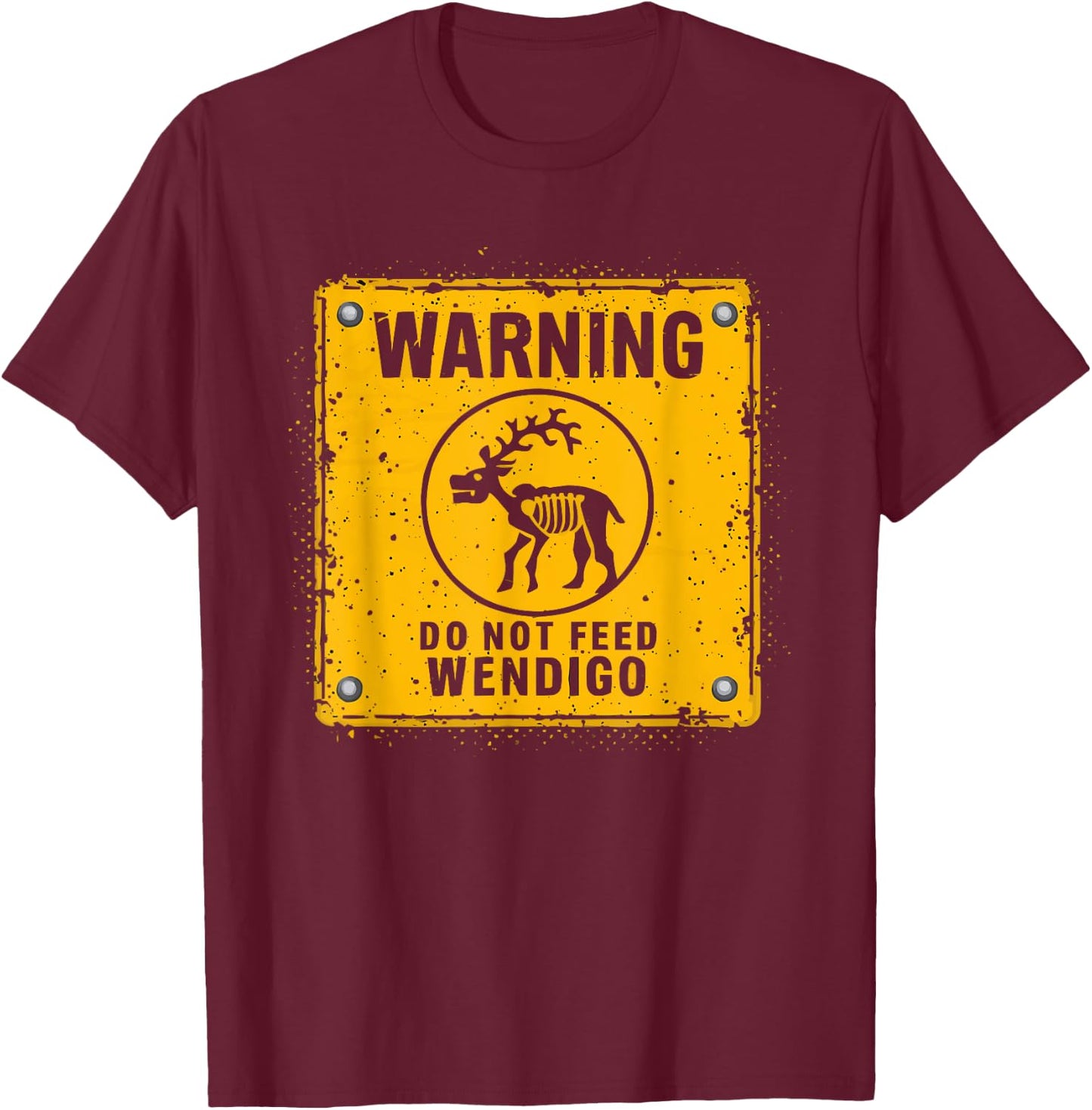 Wendigo Monster Legendary Creature Cryptozoology Cryptid T-Shirt - T-Shirt | Maroon