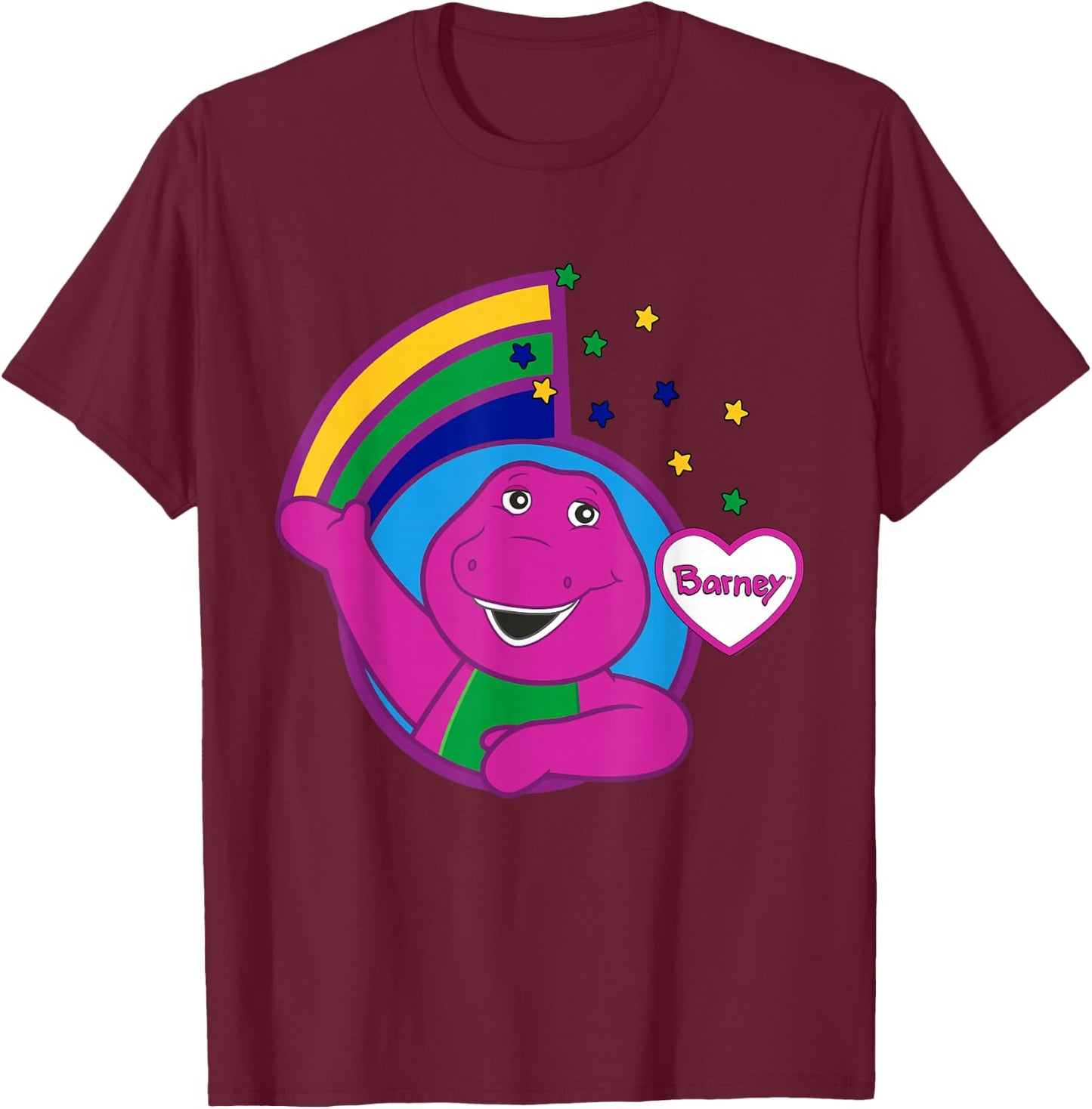 Barney - Rainbow -rific T-Shirt - T-Shirt | Maroon