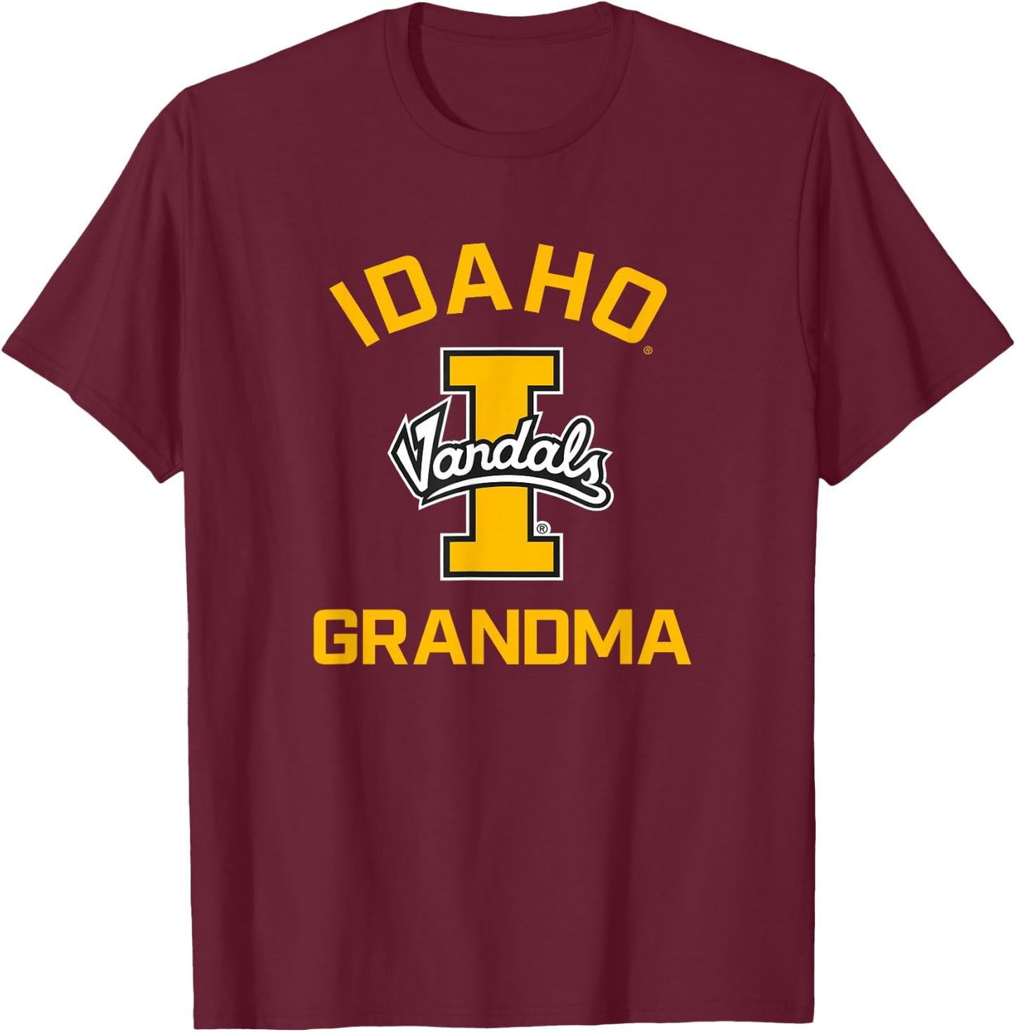 University of Idaho Vandals Arched Grandma T-Shirt - T-Shirt | Maroon