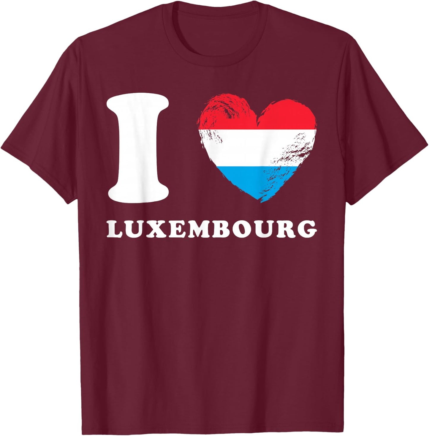 I Love Luxembourg - Heart Flag Luxembourg T-Shirt - T-Shirt | Maroon