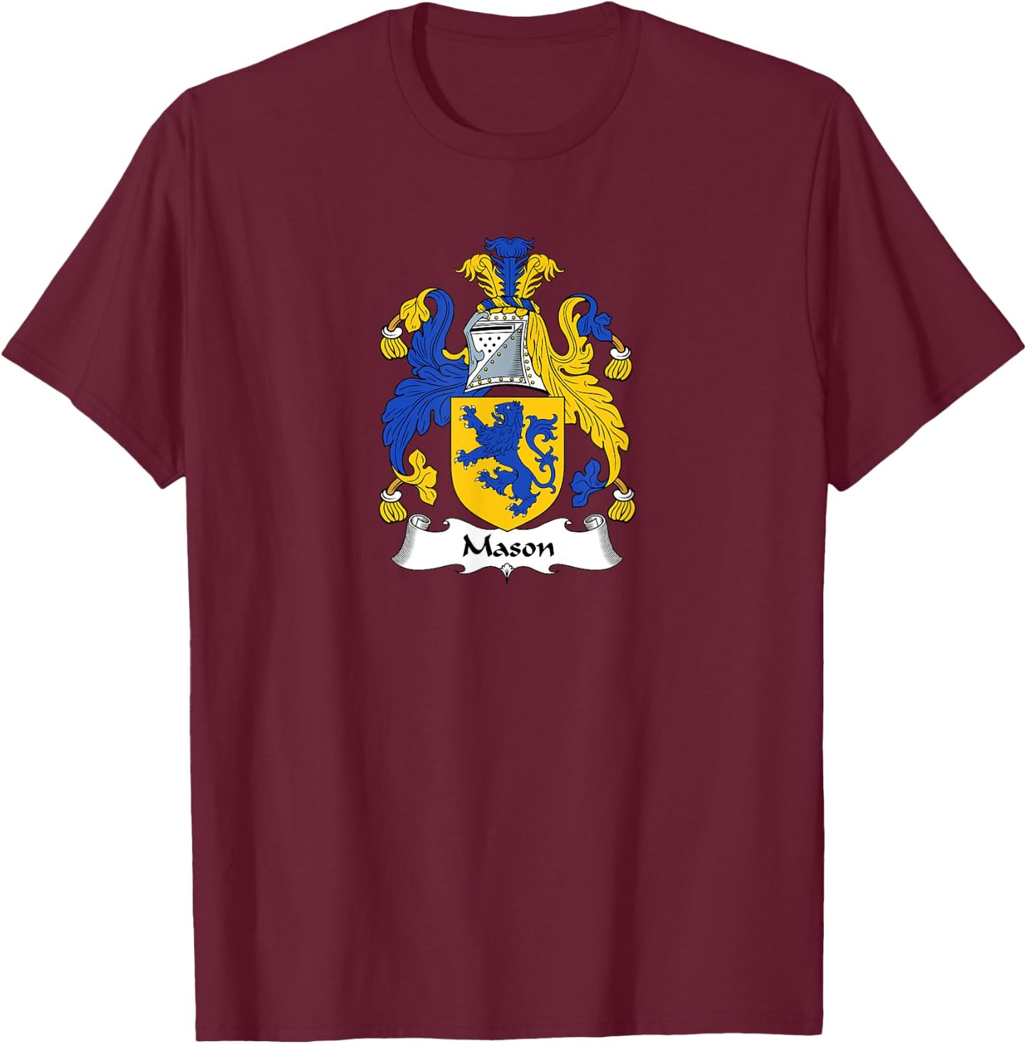 Mason Coat of Arms - Family Crest T-Shirt - T-Shirt | Maroon