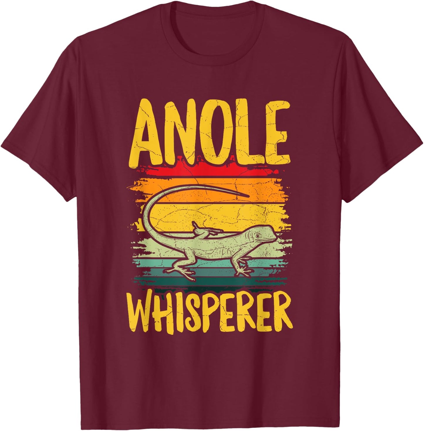 Anole Whisperer Quote for a Green Anole expert T-Shirt - T-Shirt | Maroon