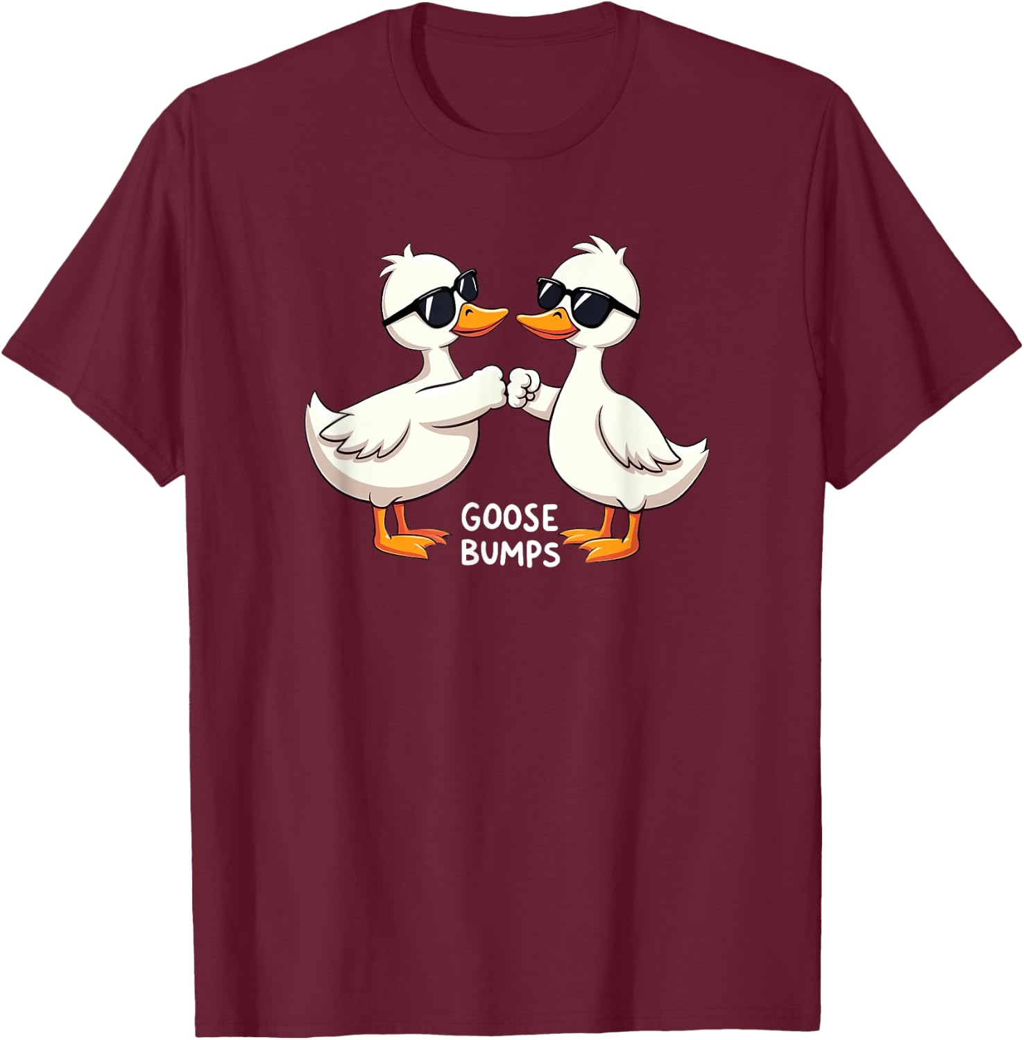 Goose Bumps Kids Cute Funny Geese Fist Bump Pun T-Shirt - T-Shirt | Maroon