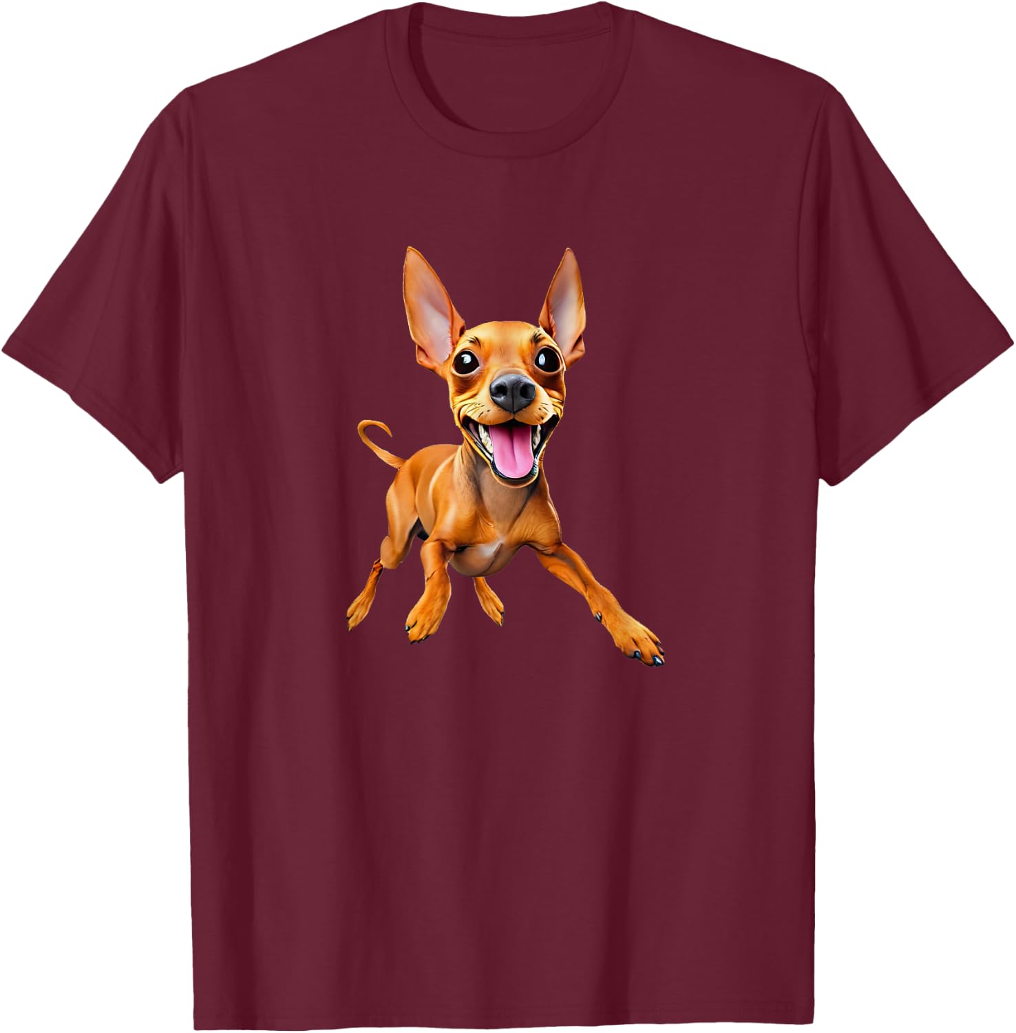 Minpin miniature pinscher min pin puppy dog dad mom kids pet T-Shirt - T-Shirt | Maroon