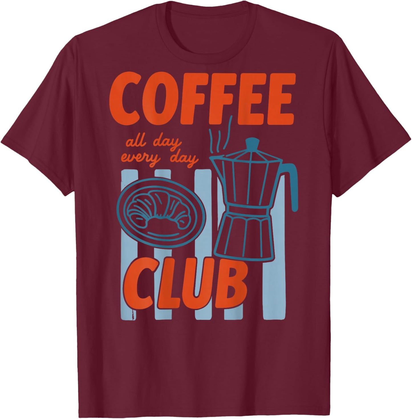Coffee Moka Pot Hand Drawn Retro Food Lover T-Shirt - T-Shirt | Maroon